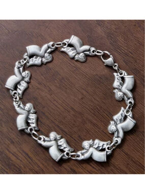James Avery Guardian Angel Sterling Silver Bracelet Worn Down Retired